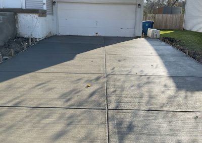 Broom finished concrete driveway