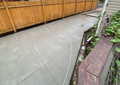 Broom finished concrete driveway