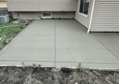 Broom finished concrete patio