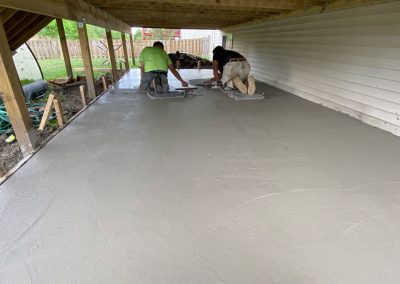 Concrete foundation under deck