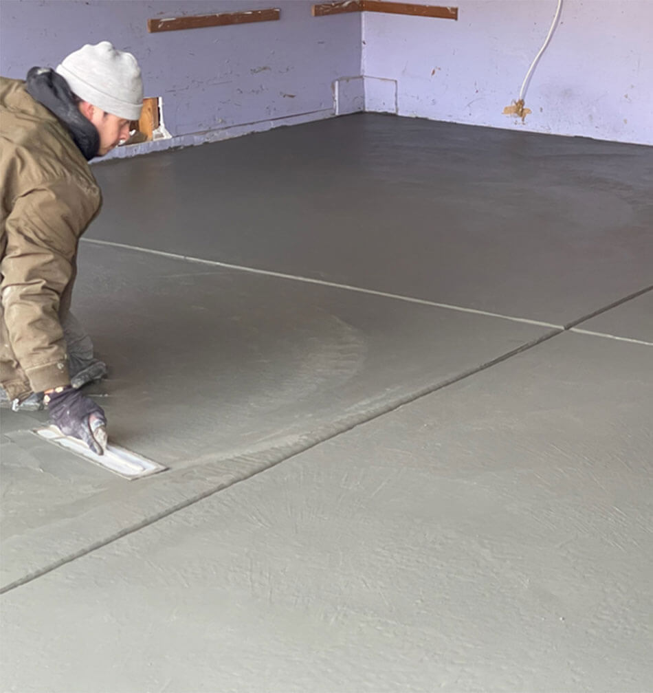 Concrete garage foundation