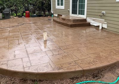 Stamped concrete stars and patio