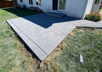 Stamped concrete patio